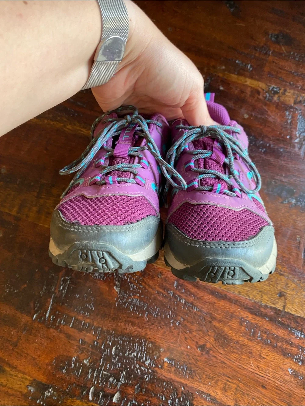 Merrell Kids' Oakcreek Low Lace Waterproof Hiking Shoes size 12 purple outdoors